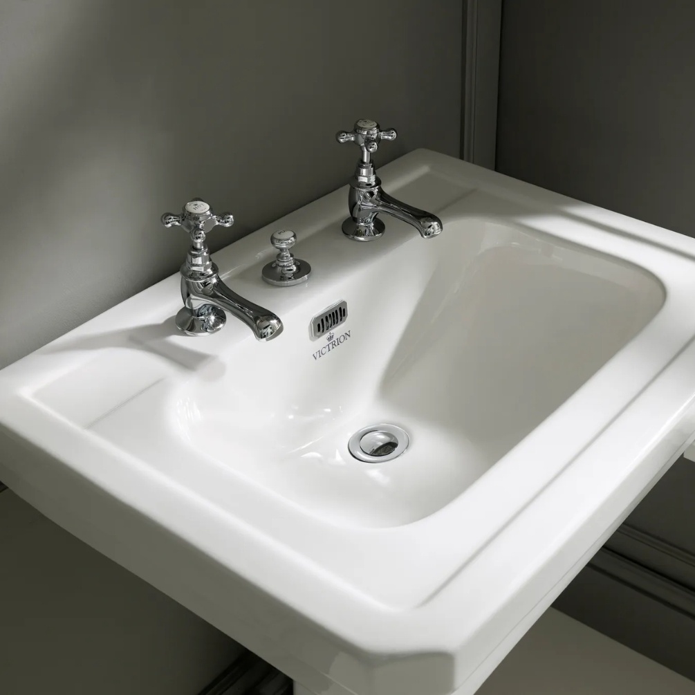 BC Designs Victrion Crosshead Chrome Basin Pillar Taps Lifestyle